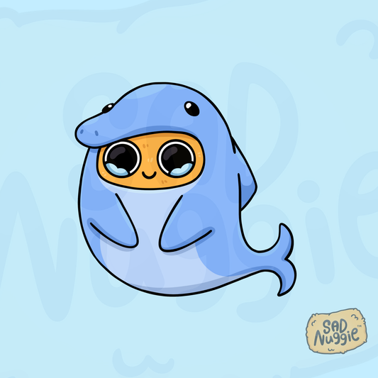Sad Nuggie Dolphin Sticker
