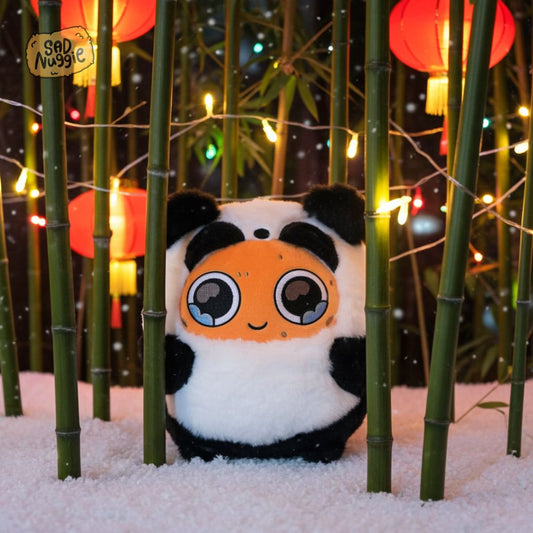 Fluffy Panda Sad Nuggie Plush