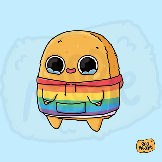 Sad Nuggie Pride Hoodie Sticker