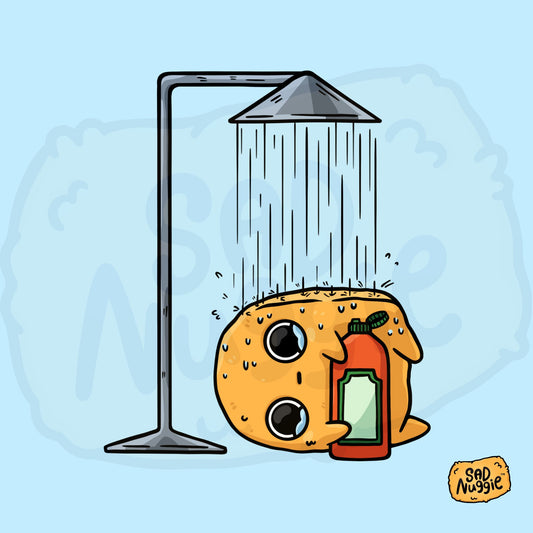 Sad Nuggie Shower Sticker
