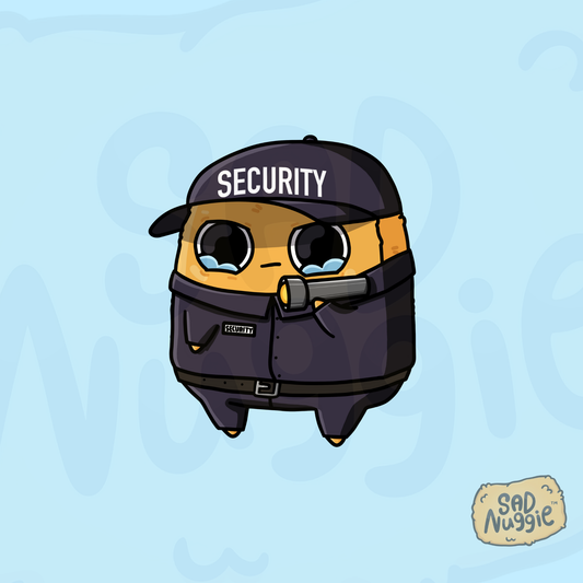 Sad Nuggie Security Sticker
