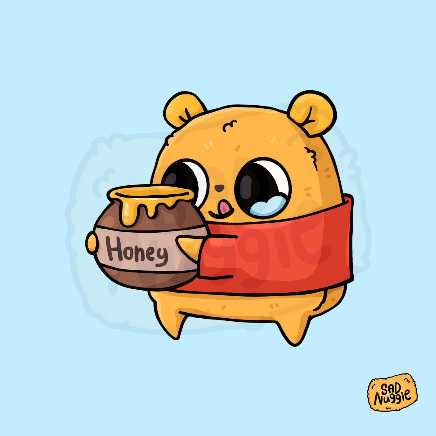 Pooh Bear Sad Nuggie Sticker