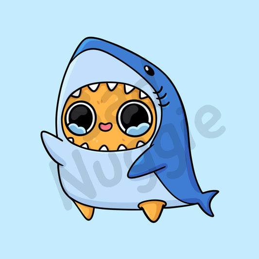 Shark Sad Nuggie Sticker