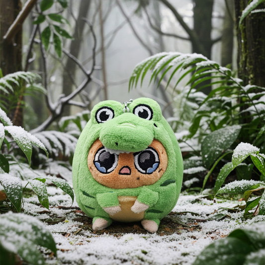 Angry Dino Mini Sad Nuggie Keychain