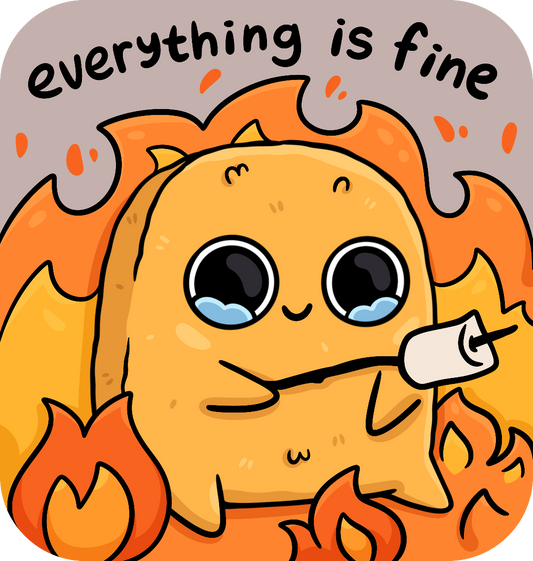 Sad Nuggie Everything Is Fine Magnet