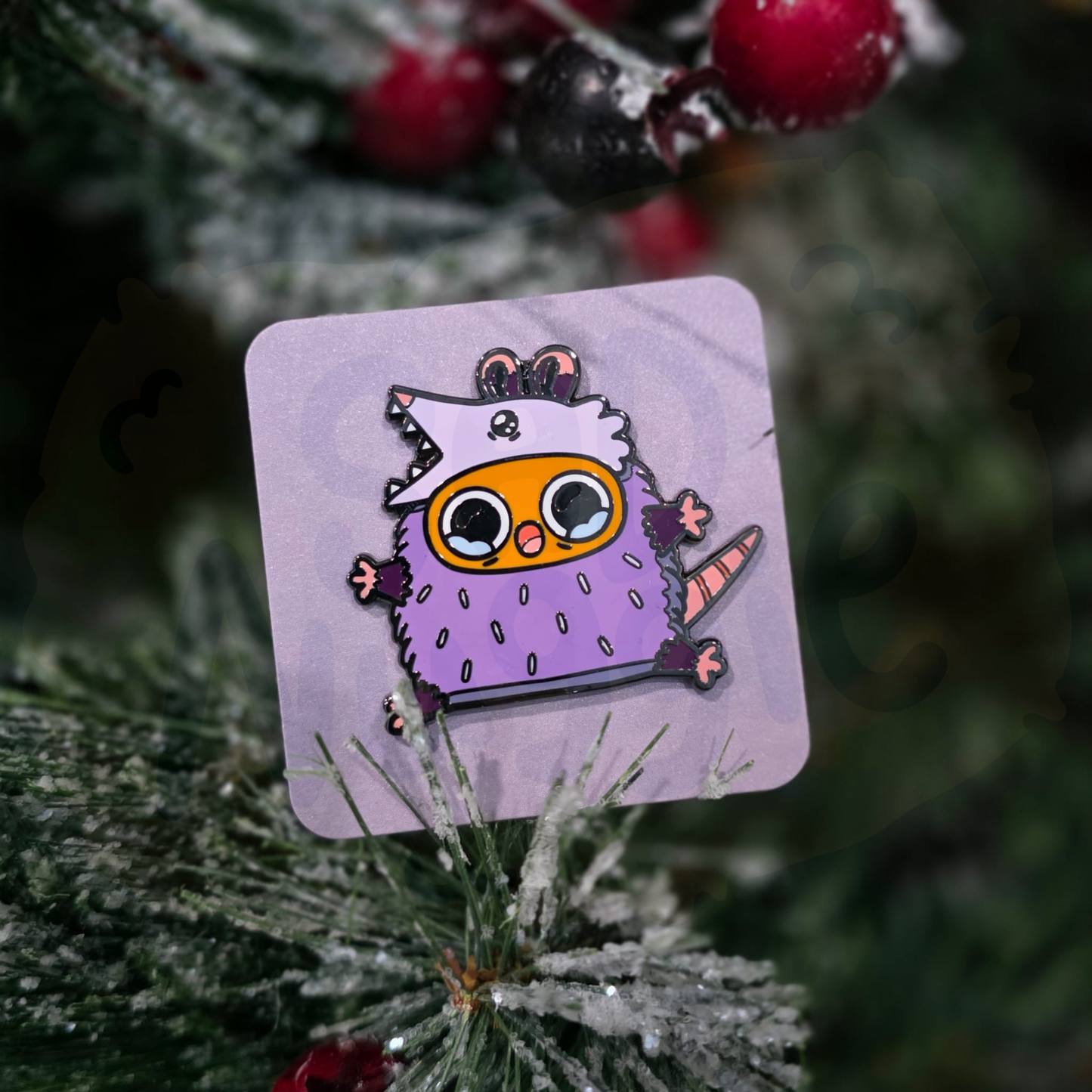 Sad Nuggie Opossum Enamel Pin