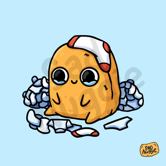 Sad Nuggie Laundry Sticker