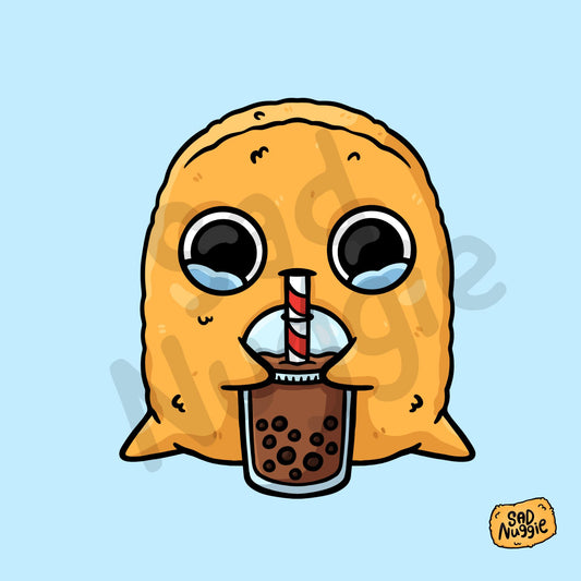 Bubble Tea Sad Nuggie Sticker