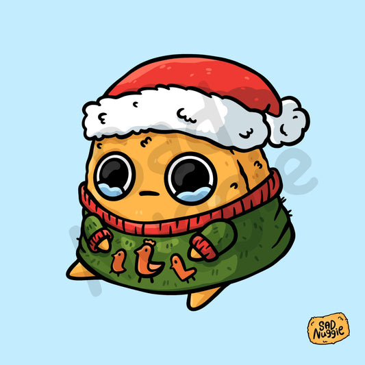 Ugly Sweater Sad Nuggie Aufkleber