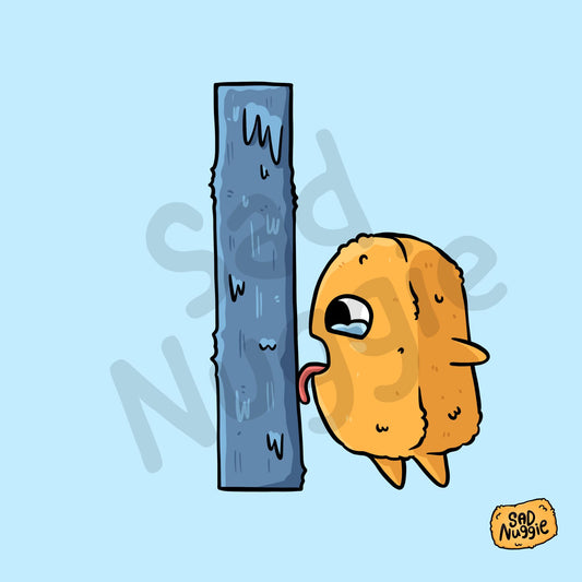 Frozen Tongue Sad Nuggie Sticker