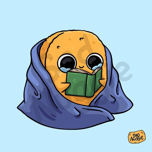 Reading Sad Nuggie Sticker