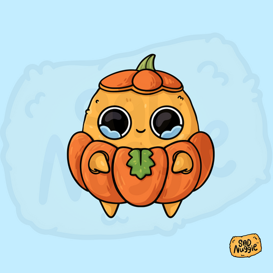 Sad Nuggie Pumpkin Sticker