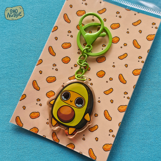 Sad Nuggie Avacado Epoxy Keychain
