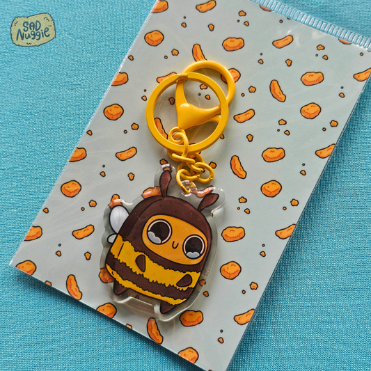 Sad Nuggie Bee Epoxy Keychain