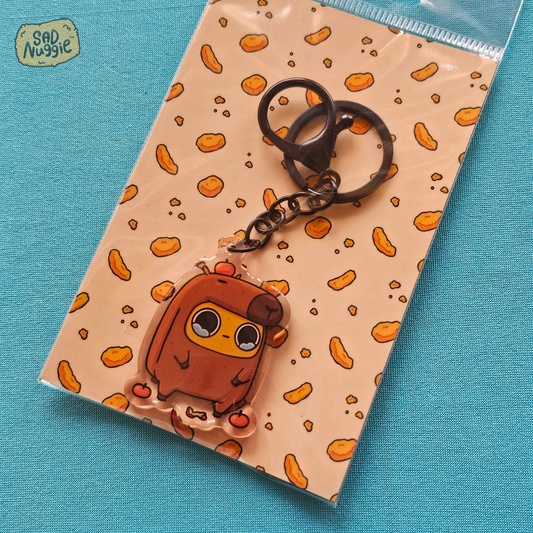 Sad Nuggie Capybara Epoxy Keychain