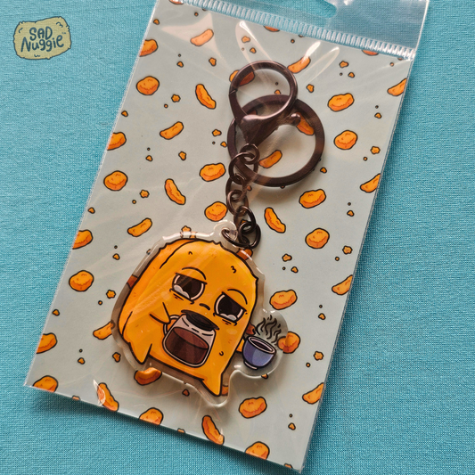 Sad Nuggie Coffee Epoxy Keychain
