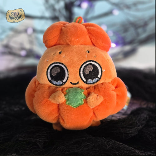 Pumpkin Mini Sad Nuggie Keychain Plush