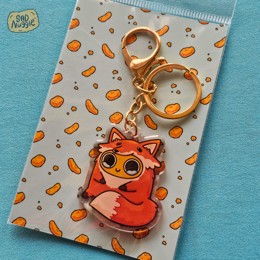 Sad Nuggie Fox Epoxy Keychain