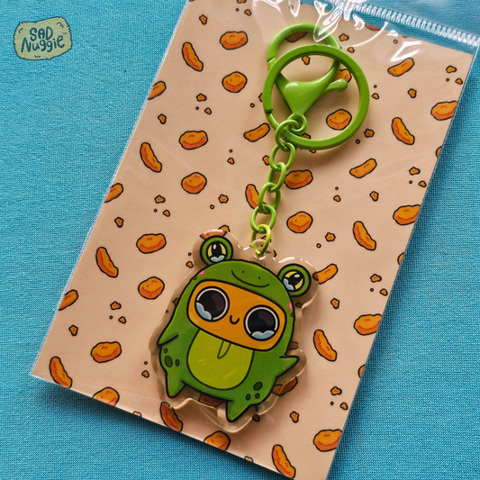 Sad Nuggie Frog Epoxy Keychain
