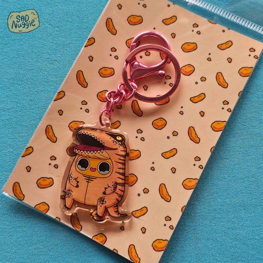 Sad Nuggie Inflatable Dino Epoxy Keychain