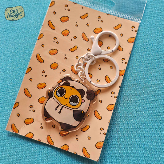 Sad Nuggie Panda Epoxy Keychain