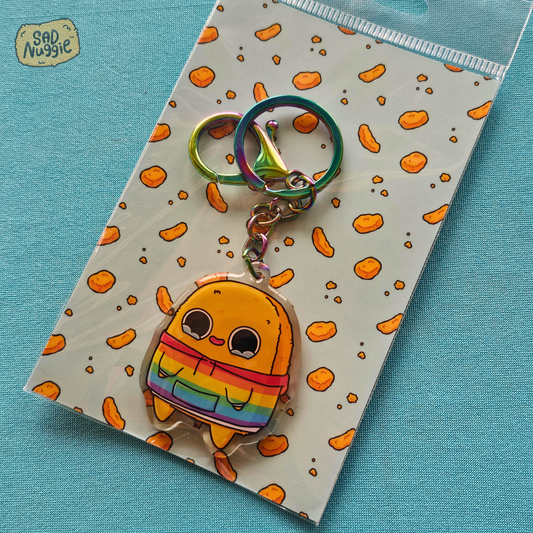 Sad Nuggie Pride Hoodie Epoxy Keychain