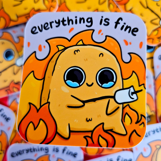 „Everything is Fine“ Sad Nuggie Aufkleber