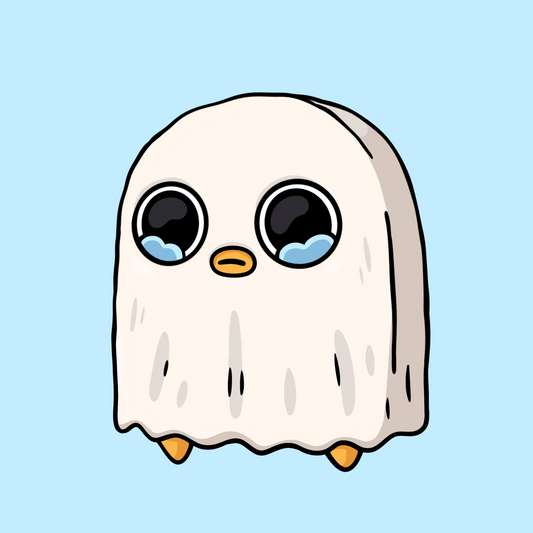 Ghost Sheet Sad Nuggie Aufkleber