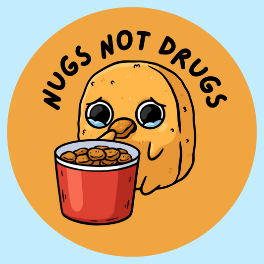 Nugs Not Drugs Sad Nuggie Aufkleber