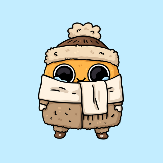 Bundled Up Sad Nuggie Sticker