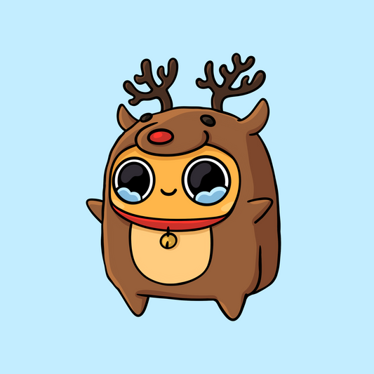 Reindeer Sad Nuggie Sticker