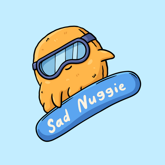 Snowboarding Sad Nuggie Aufkleber