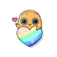 LGBTQ Heart Sad Nuggie Sticker