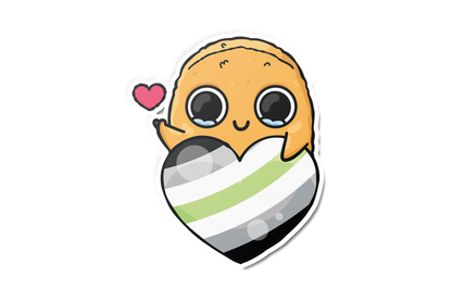 LGBTQ Heart Sad Nuggie Sticker