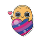 LGBTQ Heart Sad Nuggie Sticker