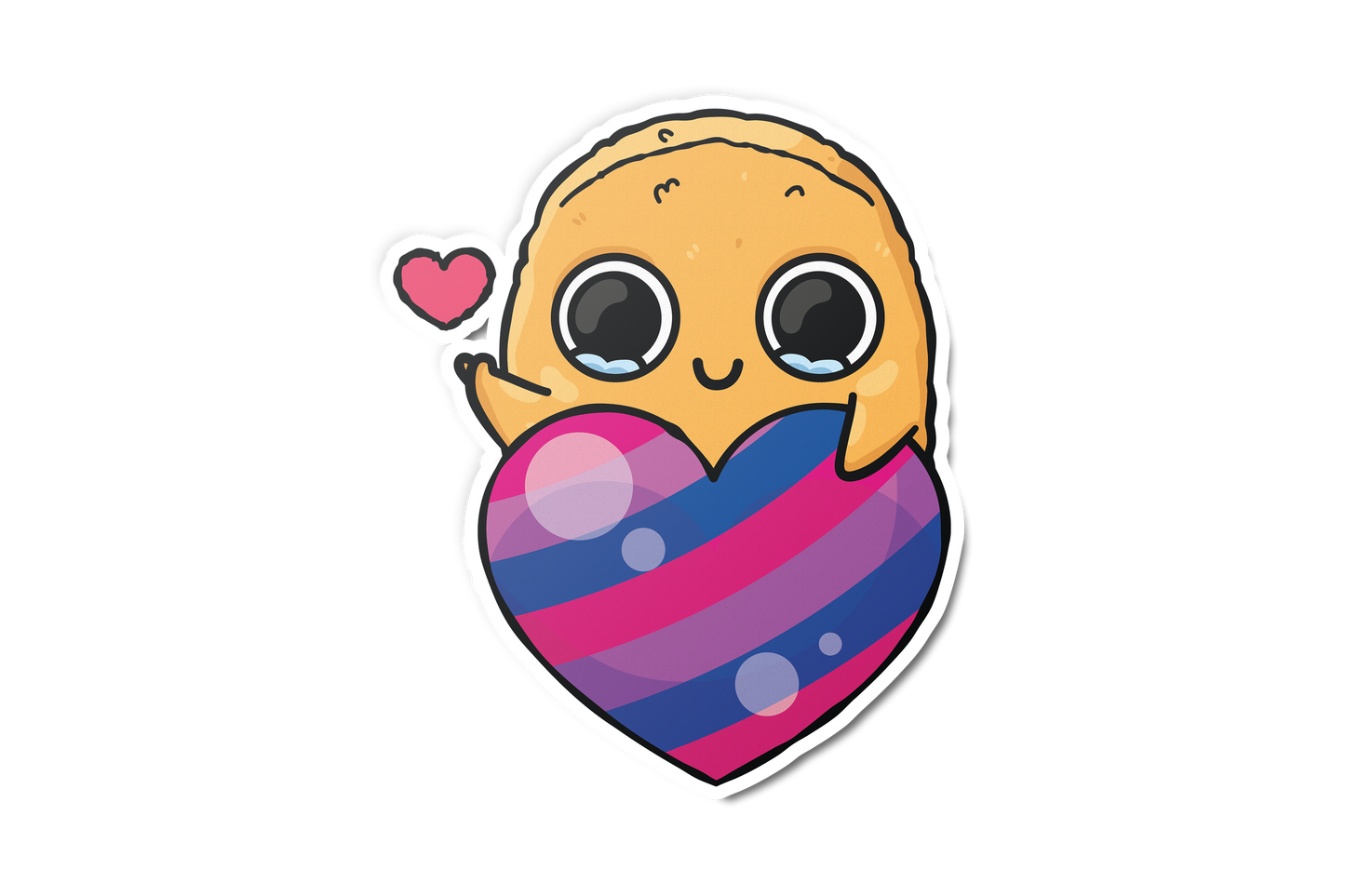 LGBTQ Heart Sad Nuggie Sticker