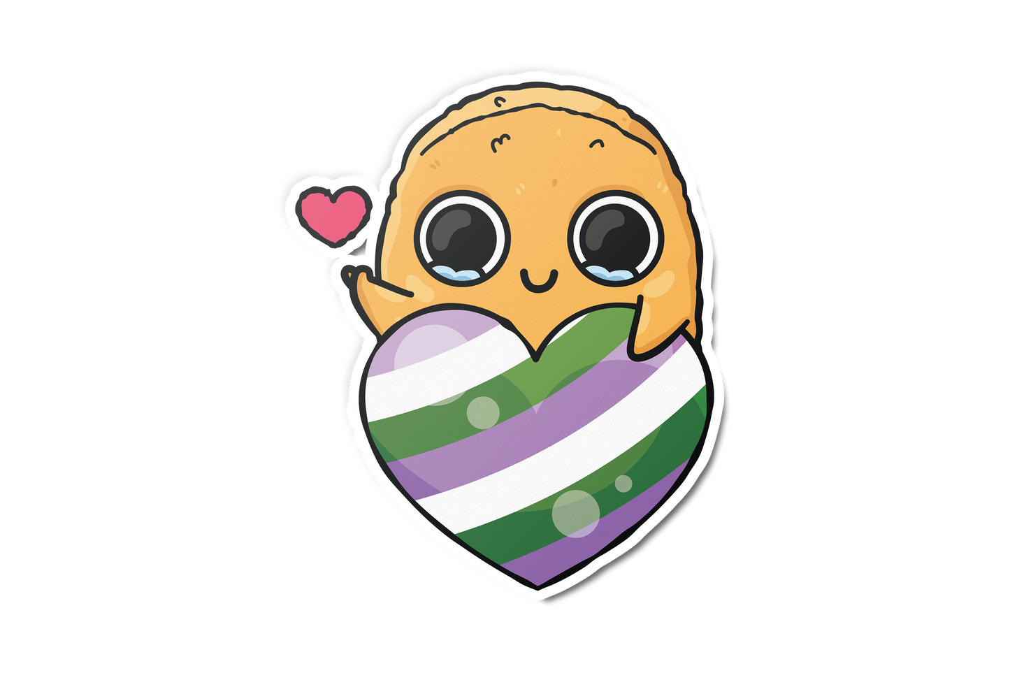 LGBTQ Heart Sad Nuggie Sticker