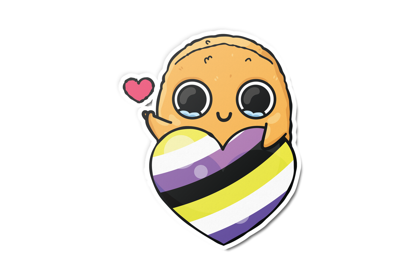 LGBTQ Heart Sad Nuggie Sticker