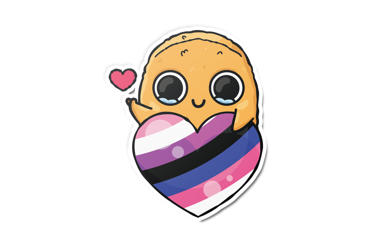 LGBTQ Heart Sad Nuggie Sticker